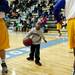 Ypsilanti coach Stefhan Allen's son Jaylohn, five, plays with a basketball during warmups before the game on Monday, March 4. Daniel Brenner I AnnArbor.com